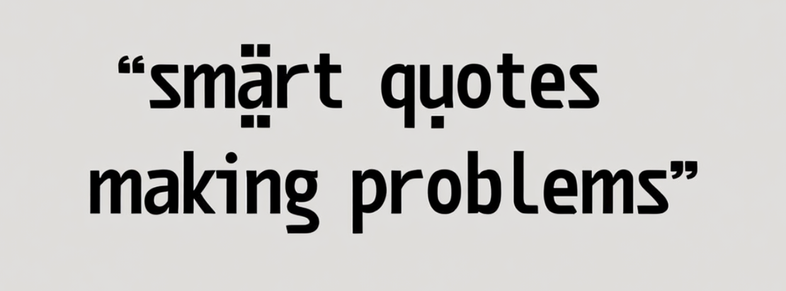 That one where a slack quotes formatting screws your code up again...